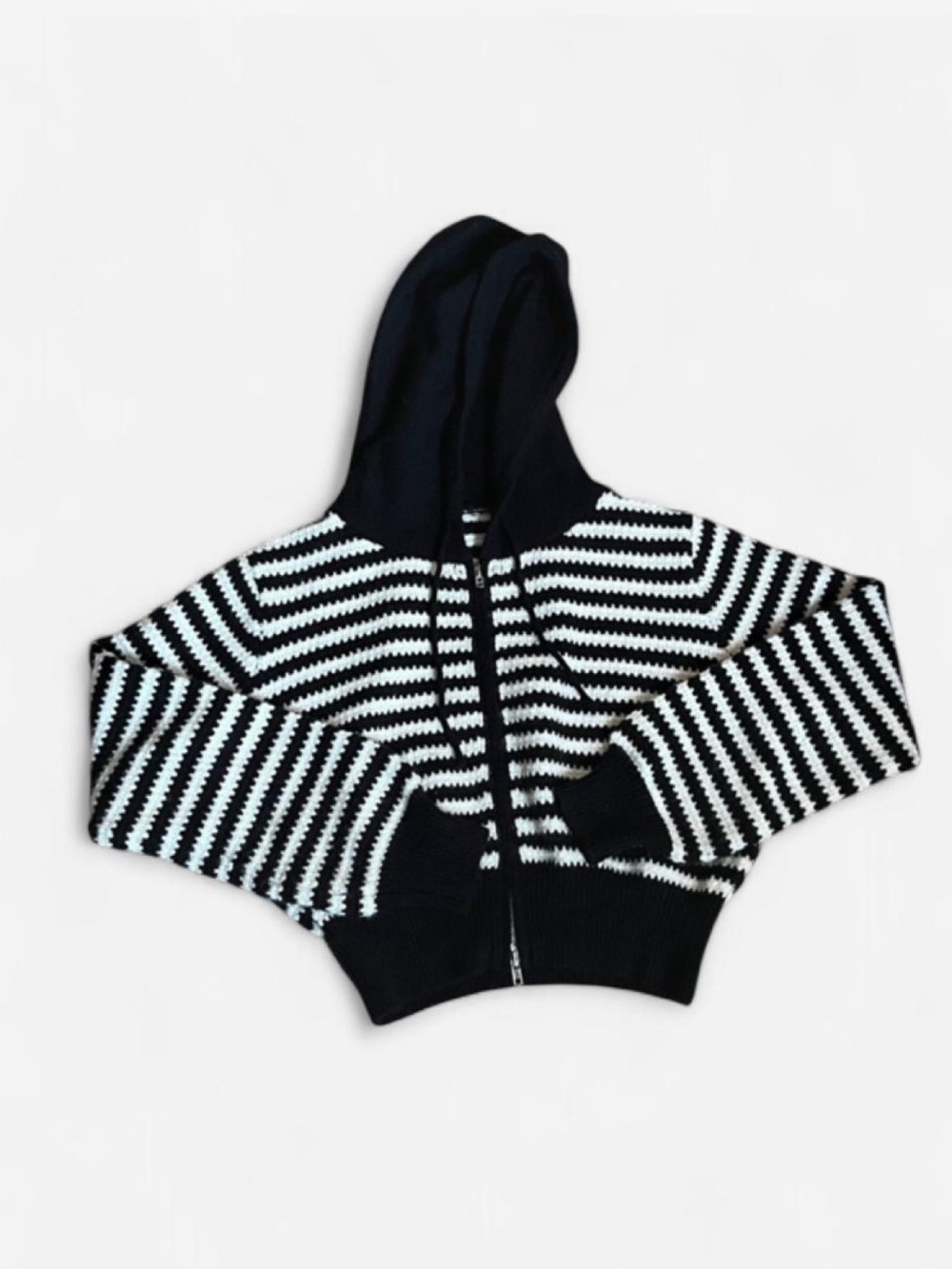 Cider Black and White Striped Hoodie
